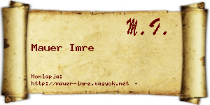 Mauer Imre névjegykártya