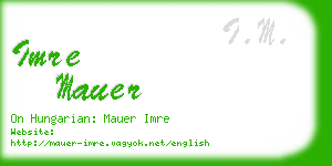 imre mauer business card